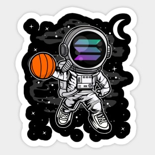 Astronaut Basketball Solana SOL Coin To The Moon Crypto Token Cryptocurrency Blockchain Wallet Birthday Gift For Men Women Kids Sticker